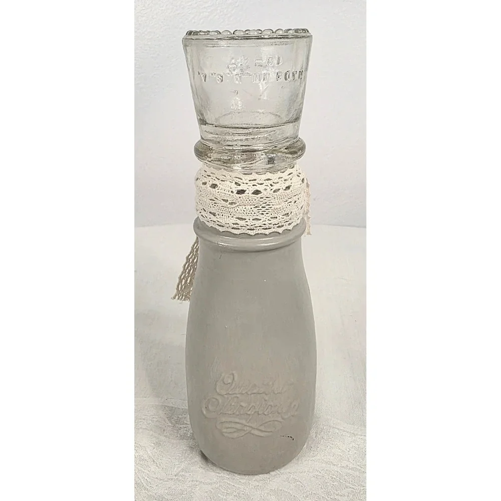 Vintage Hemingray 9 Glass Insulator Upcycled Painted Bottle Candleholder 9